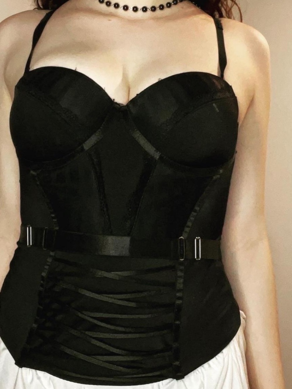 Spirit Halloween Women’s Lace Gothic Belted Corset Top Size Small .